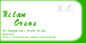 milan orsos business card